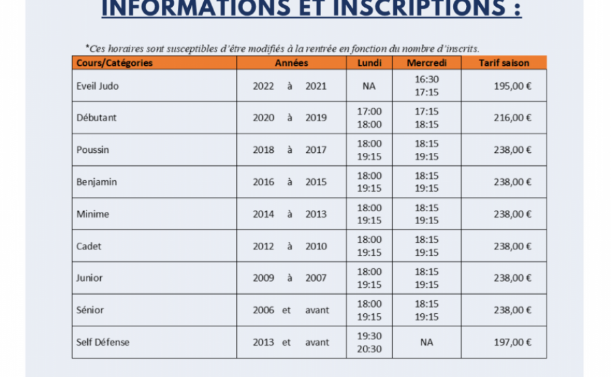 Rentrée de la saison 2026-2027