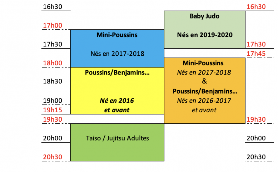 Horaires des cours 2024-2025 mis à jour !